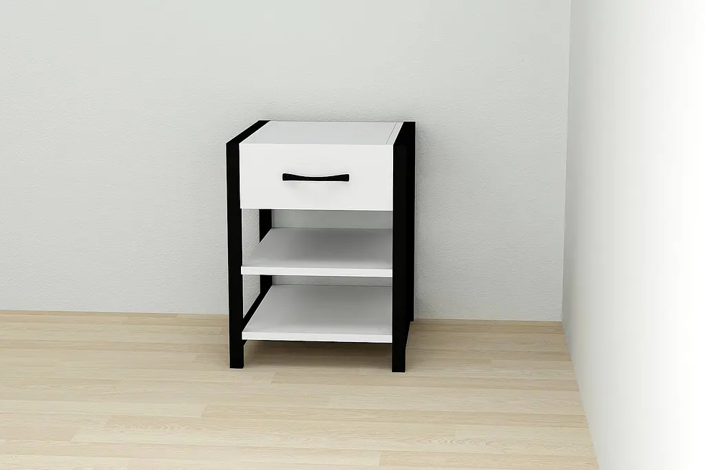 Тумба универсальная Ferrum-decor Вивьен 1/2 50x41x40 черный ДСП Белый 16мм (FRD-104121) - фото 4