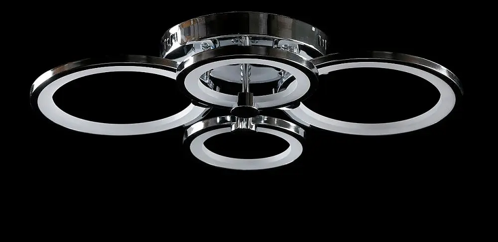 Люстра стельова LED Splendid Ray LK38/2+2, 120W, хром, білий, сучасний стиль з пультом, димер - фото 4