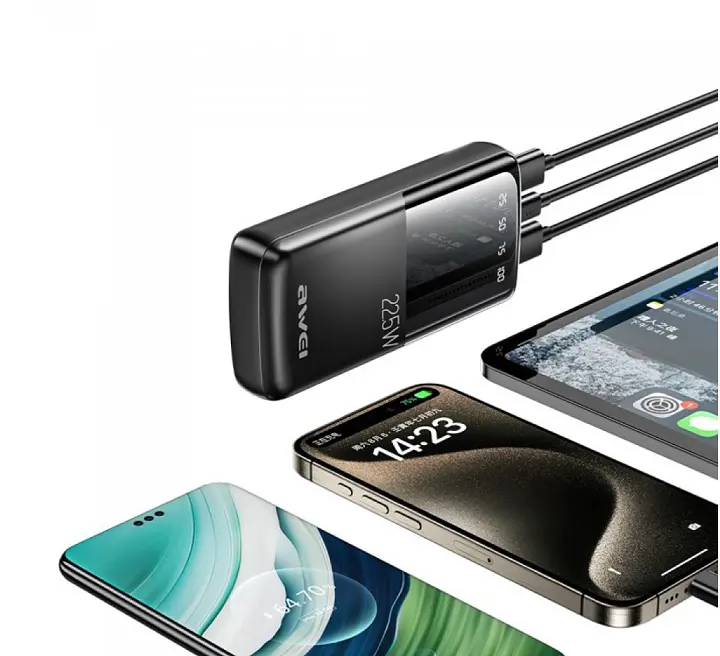 Універсальна мобільна батарея Awei P13K Power bank 20000 mAh 22,5W 9610 Чорний (30151467) - фото 4