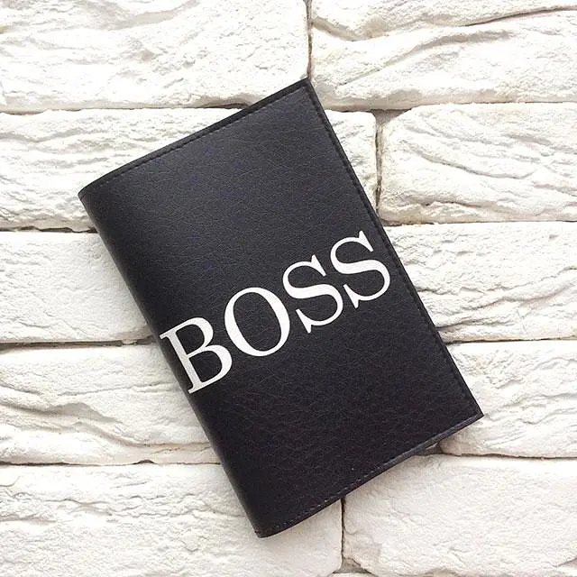 Обкладинка на паспорт Boss (чорний)