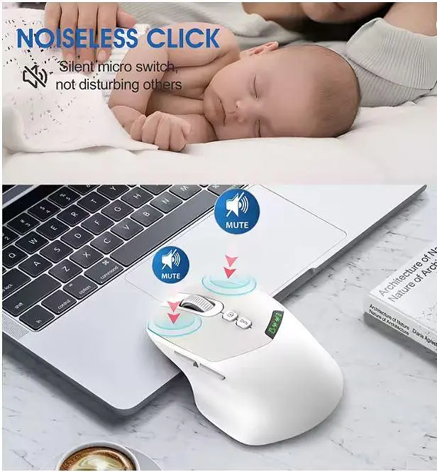 Миша бездротова 2 режимна Apayado T02 Pro Dual Mode Wireless Mouse сіра - фото 9