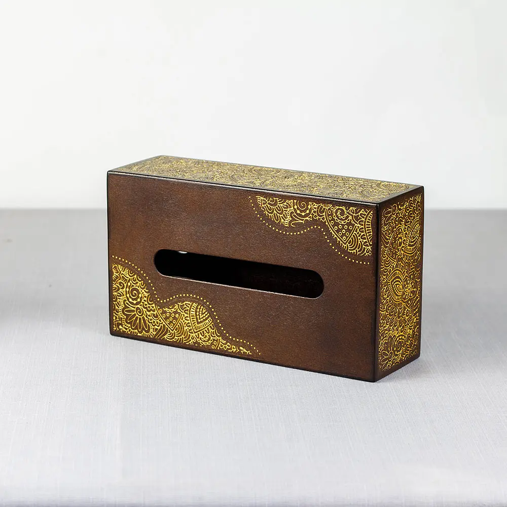 Деревянный диспенсер для салфеток VANZA Ornavia gold  - фото 5