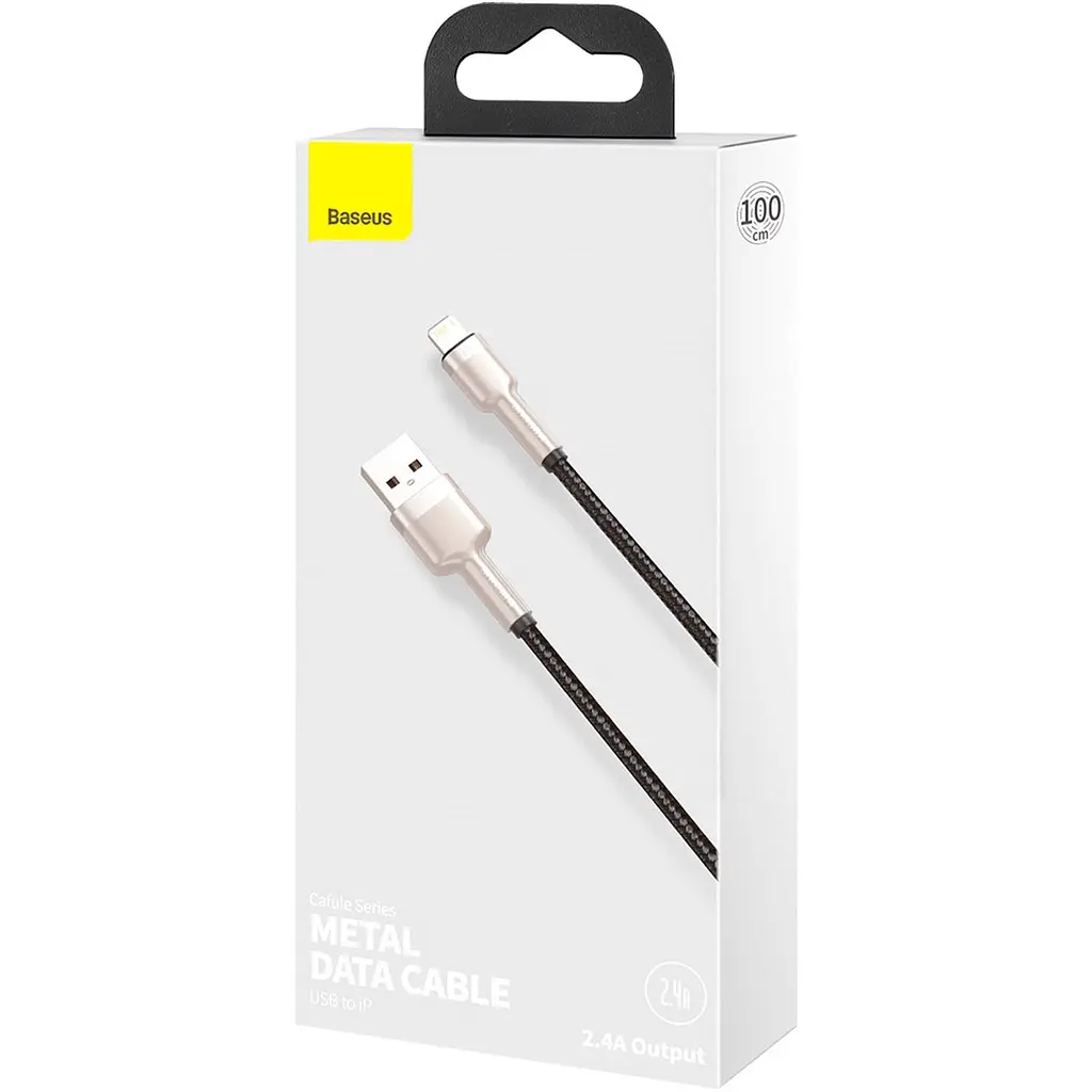 Кабель Baseus Cafule Metal USB to Lightning 1m Black (CALJK-A01) [82093] - фото 10