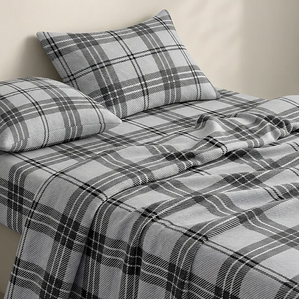 Простирадло на резинці фланель 80х160 BASALT TARTAN COSAS (4822052499290) - фото 2
