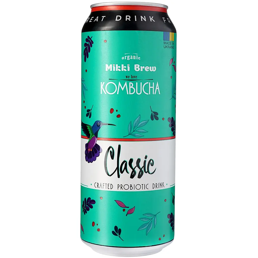 Напій безалкогольний комбуча Mikki Brew Classic з/б 0.5 л