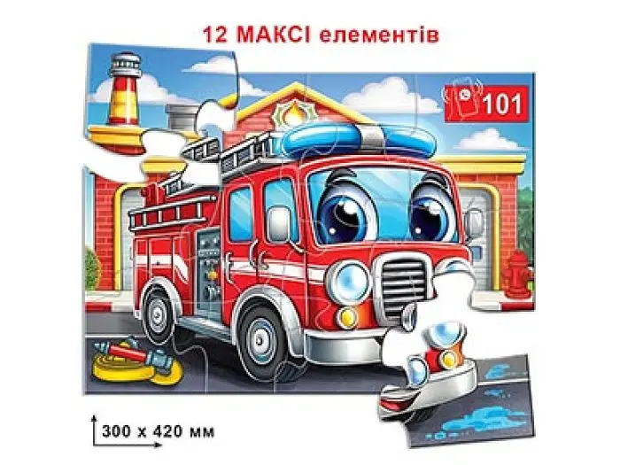 Бебі пазл Пожежна машина, Енергія плюс, 12 ел. - фото 2