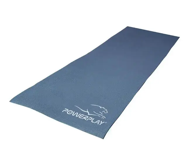 Килимок для йоги та фітнесу PowerPlay 4010 PVC Yoga Mat Темно-синій (173x61x0.6) (PP_4010_Navy_(173*0,6)) - фото 4