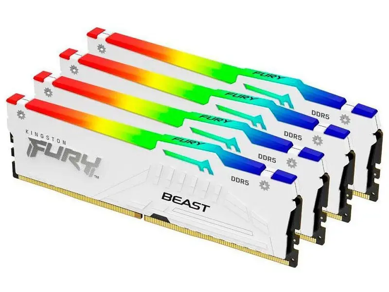 Модуль пам'яті Kingston FURY 128 GB (4x32GB) DDR5 5600 MHz Beast White RGB (KF556C40BWAK4-128) - фото 2