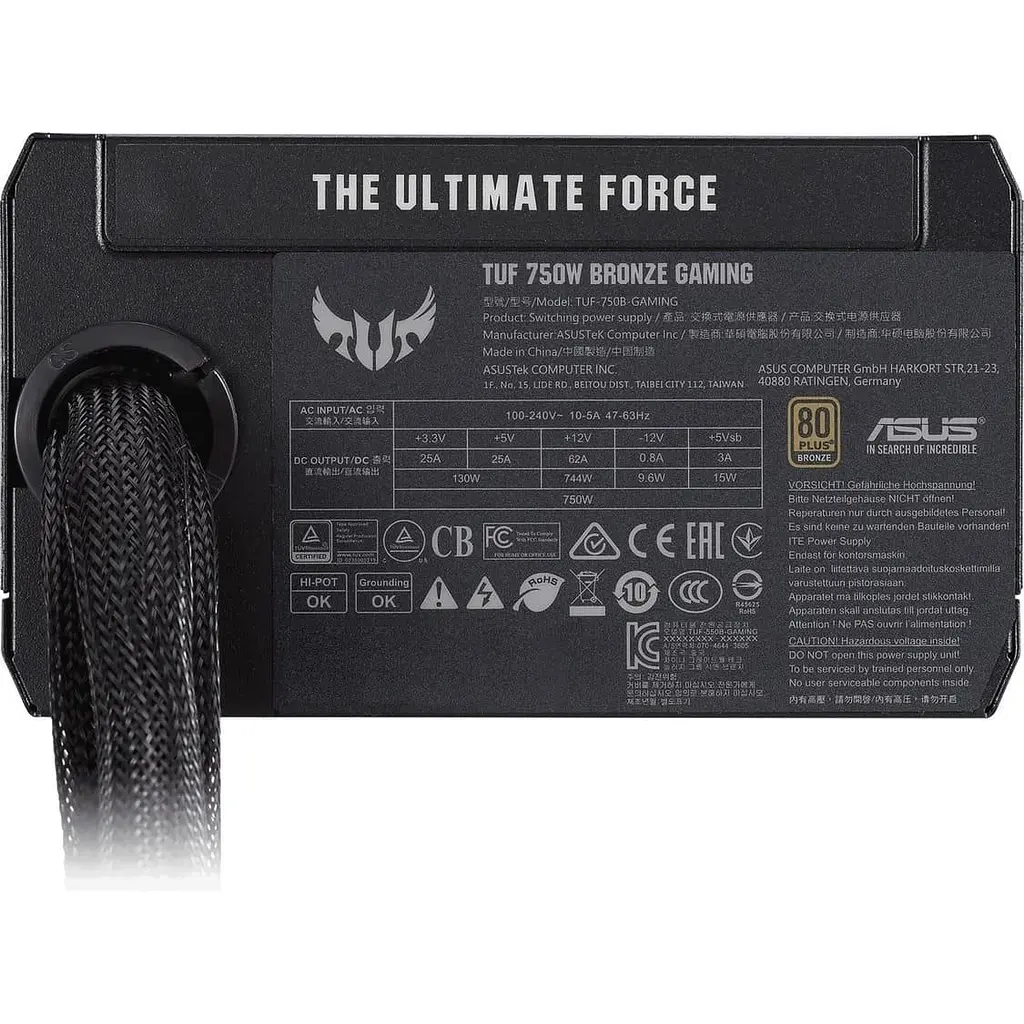 Блок питания ASUS TUF Gaming 750W 80+ Bronze (90YE00D0-B0NA00) U1 - фото 5