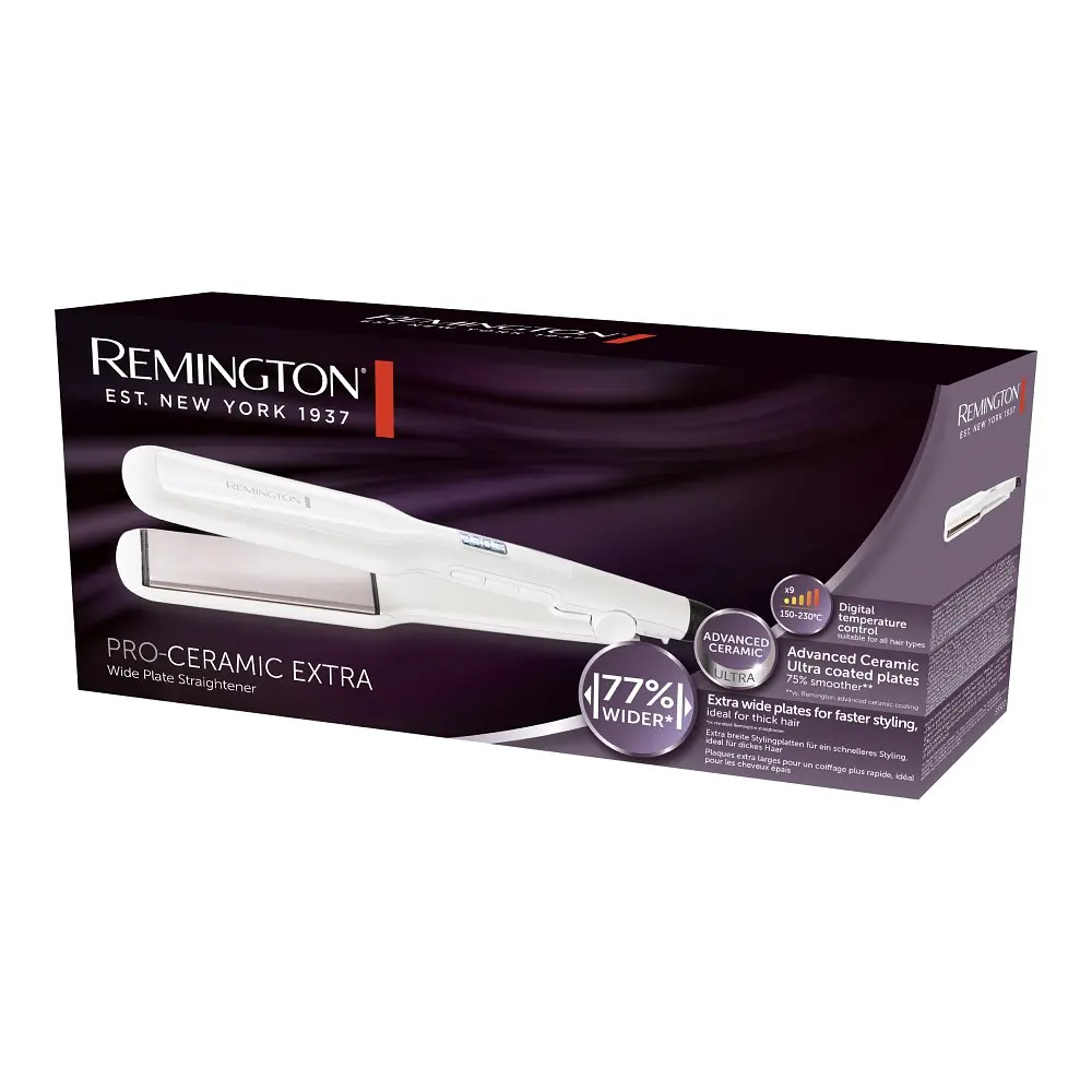 Випрямляч Remington Pro-Ceramic Extra, температурних режимів 9, 150-230С, чохол, кераміка, білий - фото 4