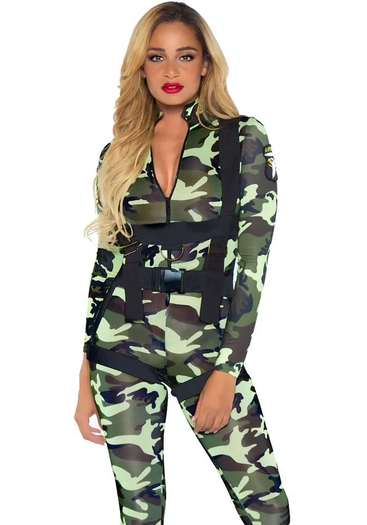 Еротичний костюм десантниці Leg Avenue Pretty Paratrooper M (комбінезон, портупея)