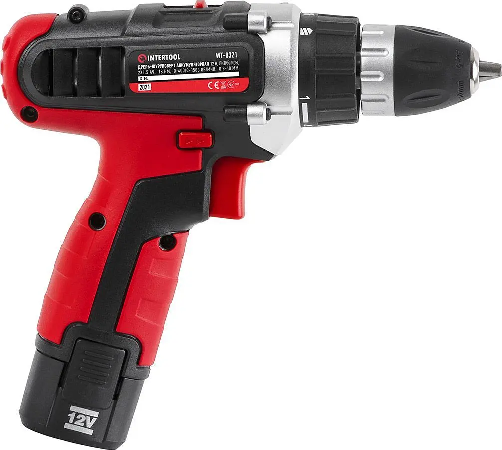 Дриль-шуруповерт Intertool WT-0321 12V 2x1.5Ah [89143] - фото 2