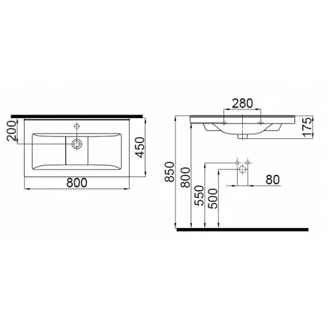 Раковина Idevit Hera 45x80 0201-0805, Білий - фото 2