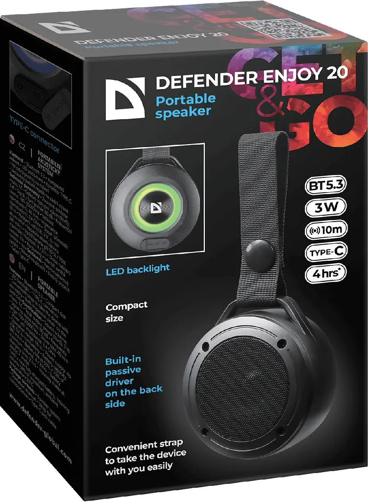 Портативна акустика Defender Enjoy 20 3Вт Чорний (65920) (7202792) - фото 7