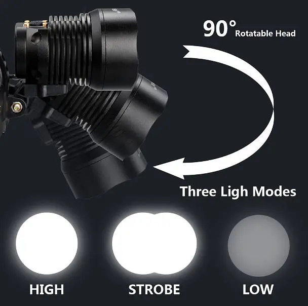 Фонарь аккумуляторный налобный WD RB-161 на голову мощный яркий LED P90 ZOOM зум - фото 2