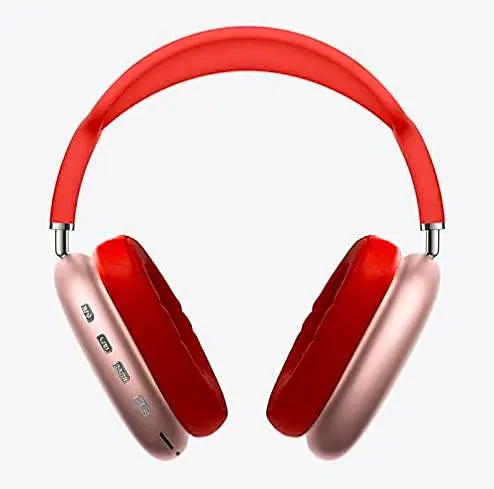 Повнорозмірні бездротові навушники-гарнітура Bluetooth з акумулятором Macaron MP90 з MP3 плеєром/AUX/microSD Червоні - фото 2