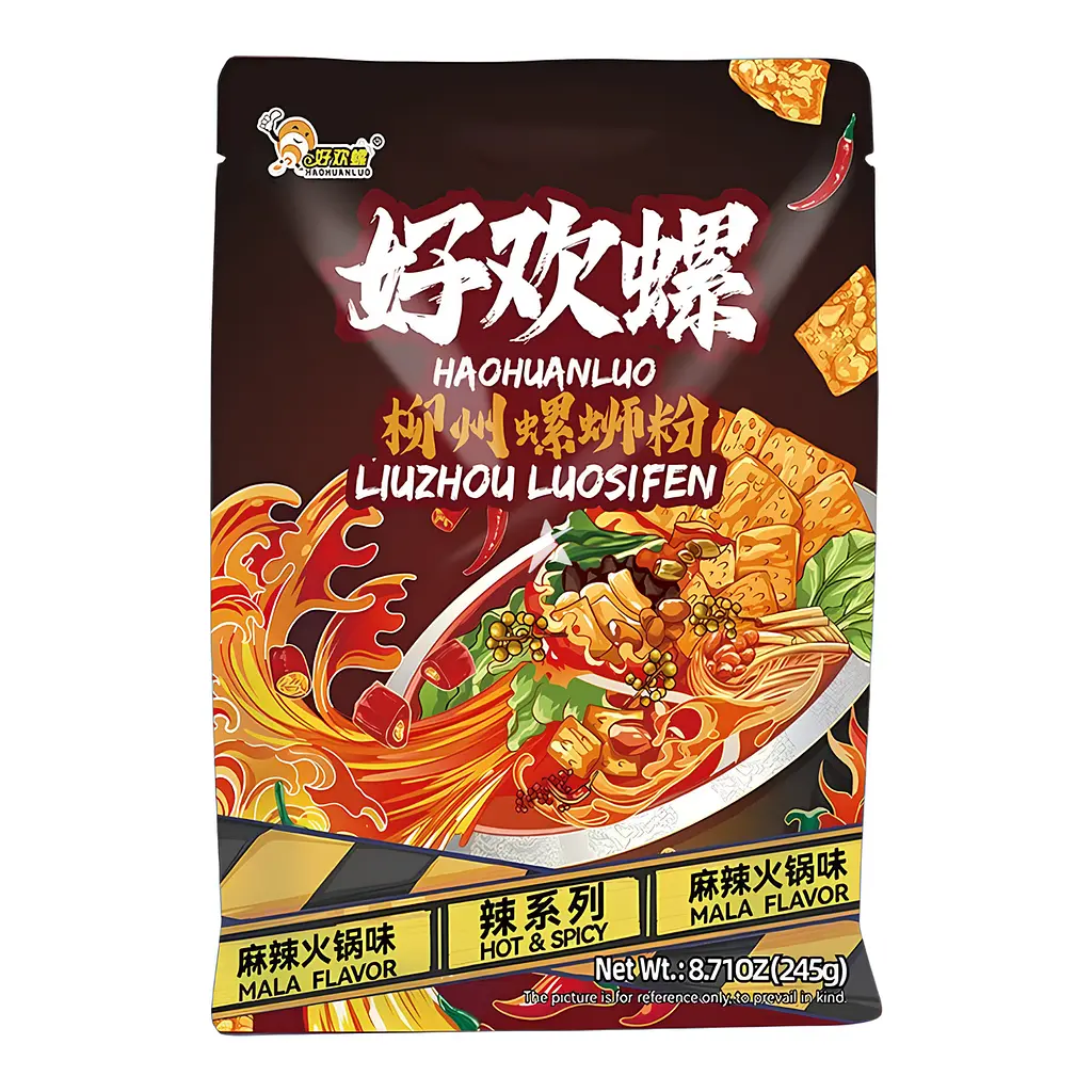 Рисова локшина Haohuanluo Liuzhou Luosifen Mala Hot Pot гостра 245 г