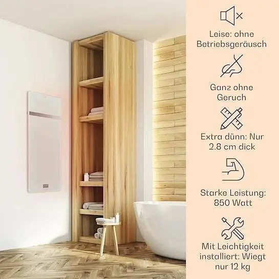 Інфрачервоний обігрівач для ванної кімнати Klarstein Hot Spot Crystal (10032942) - фото 2