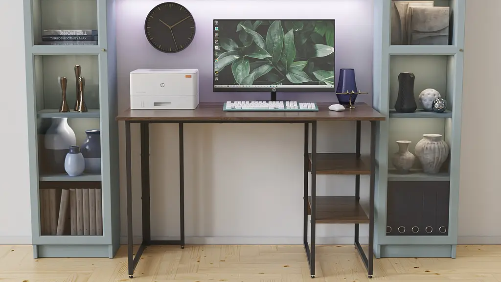 Компьютерный стол Ferrum-decor Кевин 75x140x60 черный ДСП Дуб Сонома Трюфель 16мм (FRD-103811) - фото 5