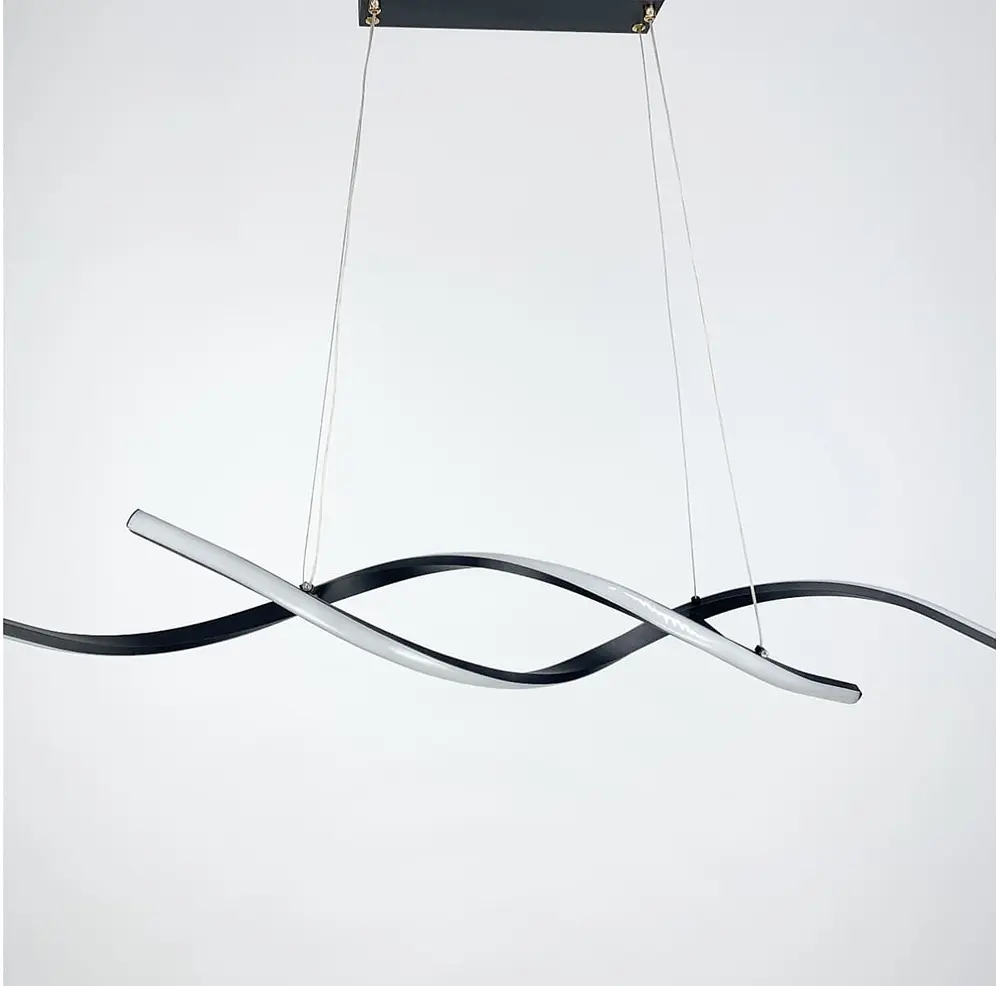 Удлиненная люстра Gemo Led в черном каркасе Line.F Длина 100 см - фото 5