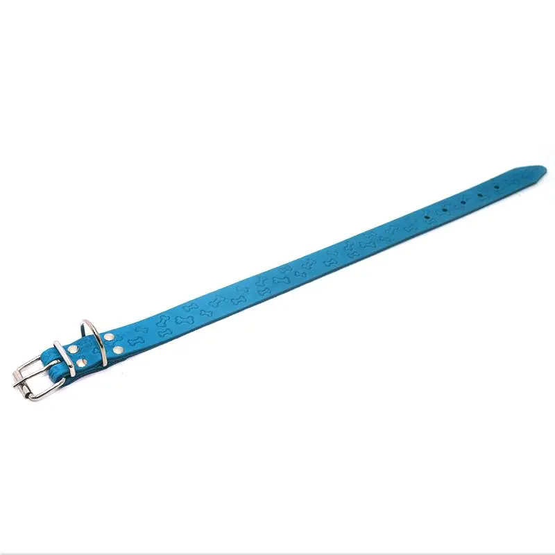 Нашийник для собак Zoo-hunt ОТ Кісточка шкіряний тиснений бірюзовий 2,0/33-41 см - фото 3