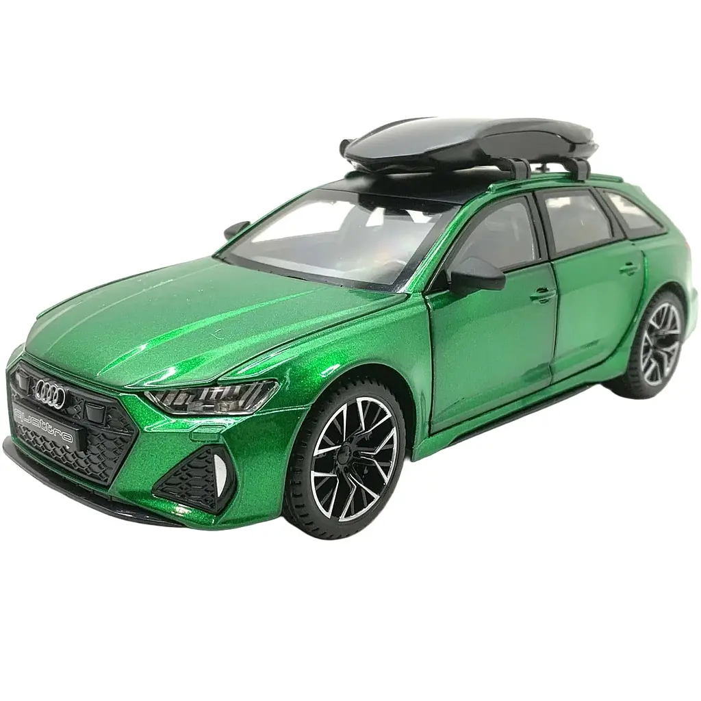 Колекційна металева модель автомобіля АвтоЕксперт Audi RS6 з автобоксом на дах, інерцією, світлом та звуком 1:24