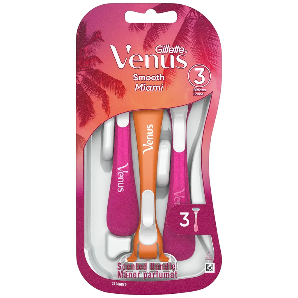 Одноразовые бритвенные станки Gillette Venus Smooth Miami женские 3 шт. - фото 2