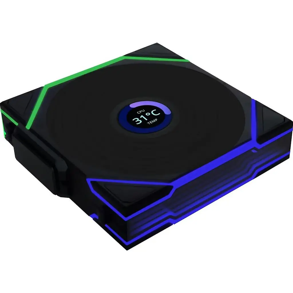 Комплект вентиляторів Lian Li UNI Fan TL WIRELESS LCD 120-3 (G99.12TLLCD1W3B.00) Black - фото 6