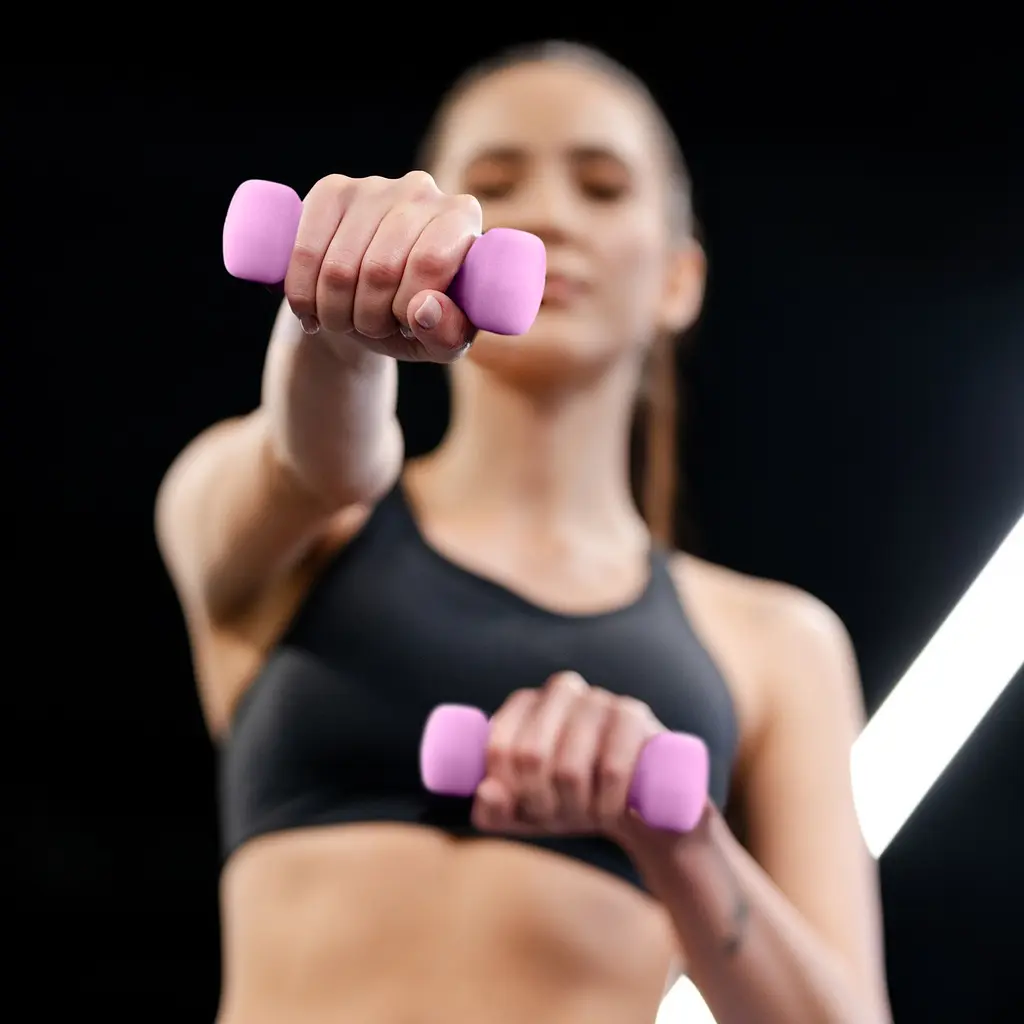 Гантели для фитнеса неопреновые Gymtek Hex 2х0,5кг розовый - фото 2
