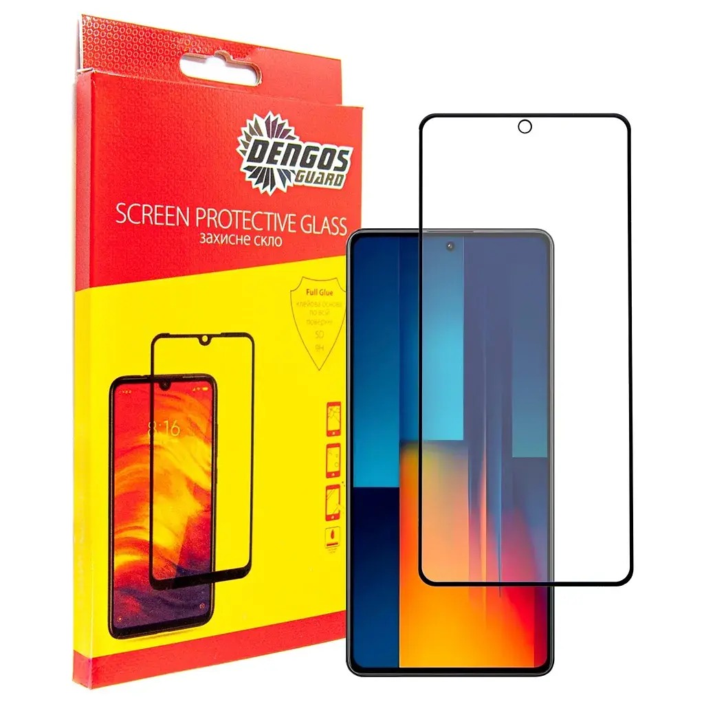 Скло захисне Dengos Full Glue POCO M6 Pro (black) (TGFG-360) - фото 3