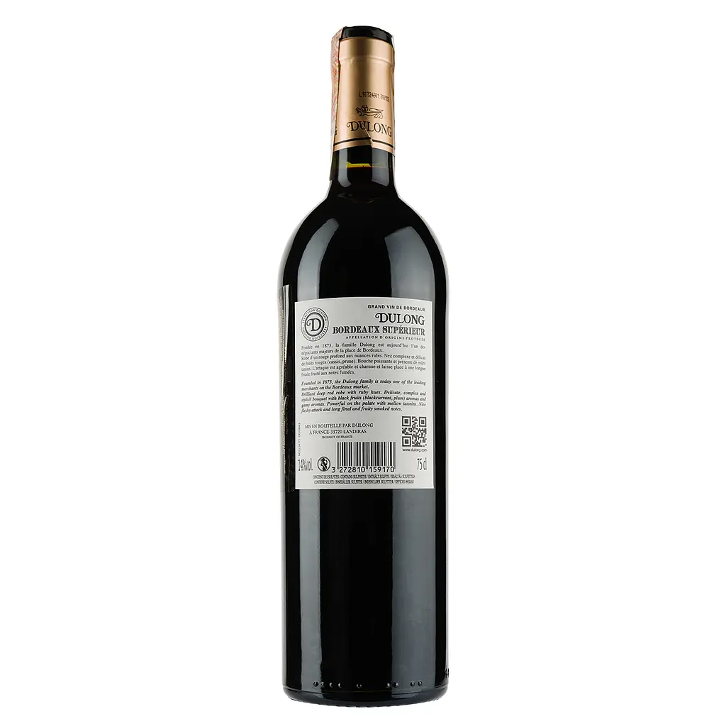 Вино Dulong Bordeaux Superieur, червоне сухе, 14%, 0,75 л - фото 2