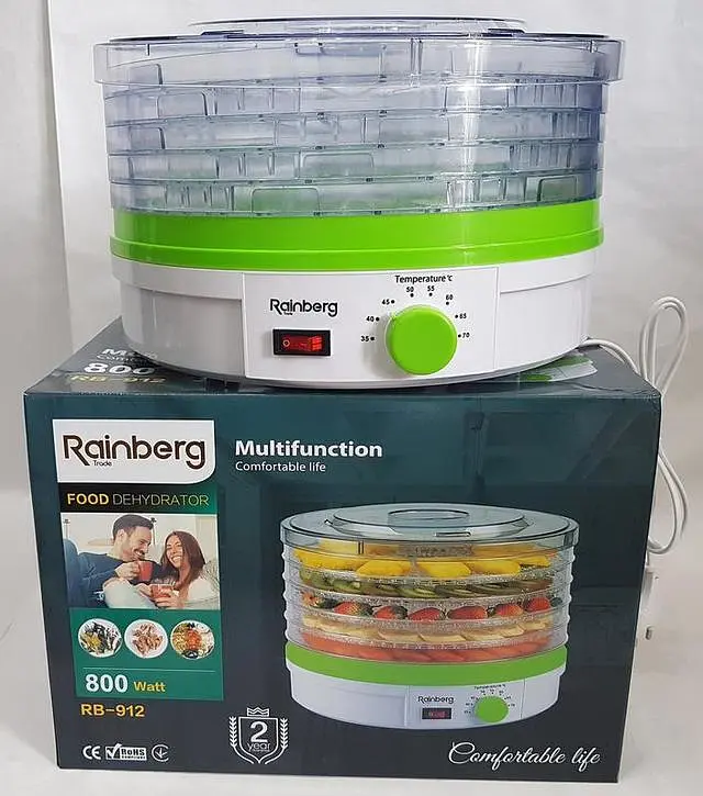 Сушарка для овочів та фруктів Rainberg RB-912 800 Вт 5 ярусів Білий (1885534292) - фото 6