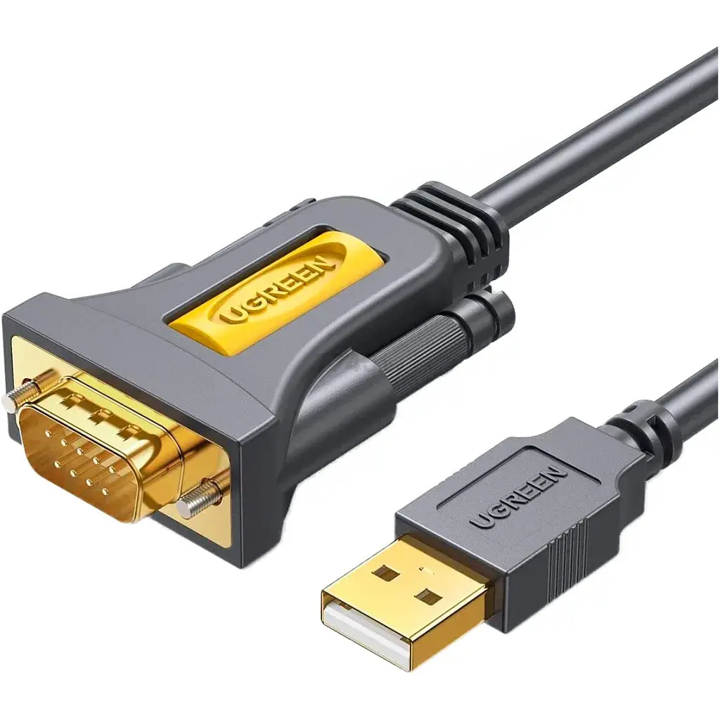 Кабель для передачи данных Ugreen CR104 USB to COM M DB9 RS-232 2.0 m black (20222)