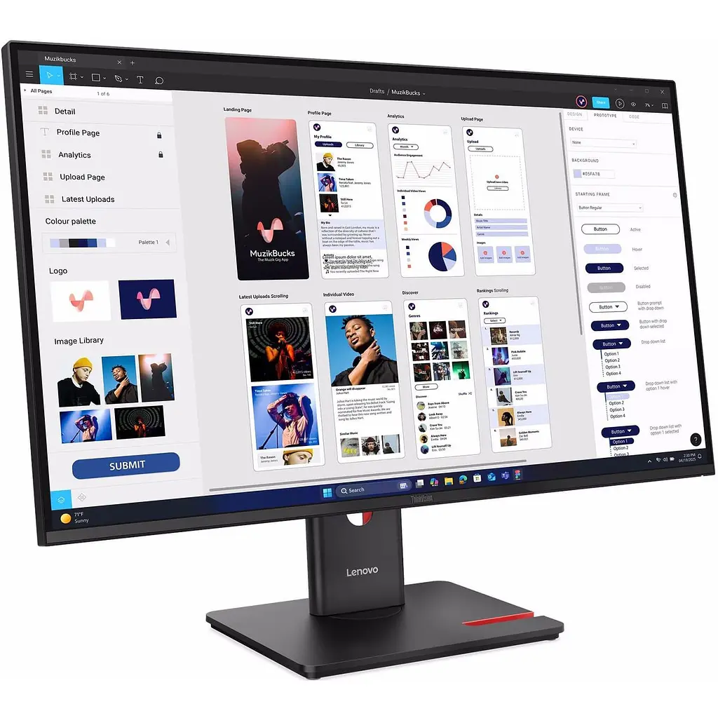 Монітор 31.5" Lenovo T32UD-40 UHD IPS 60Hz (64B0GAT1UA) - фото 2