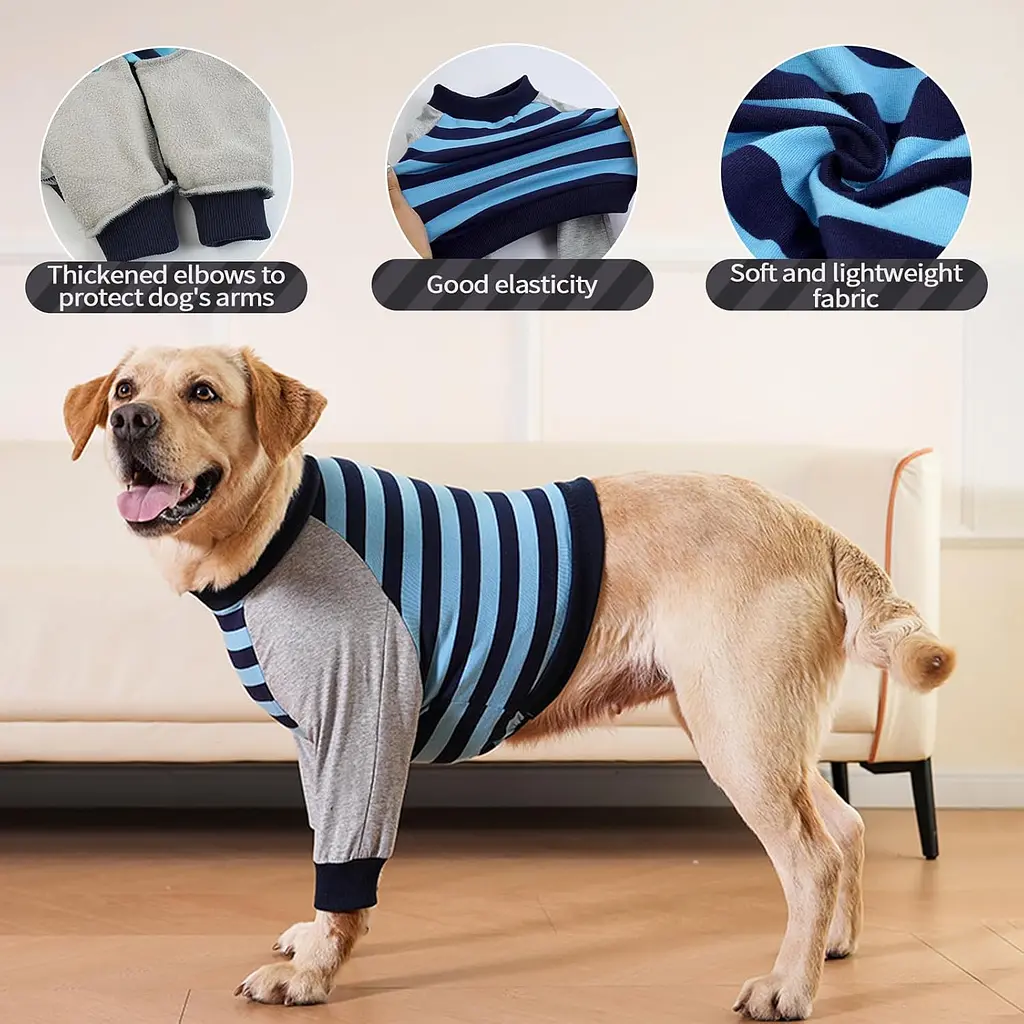 Костюм для відновлення собак Derby Stop Licking Dog Recovery Shirt, Blue, M - фото 4
