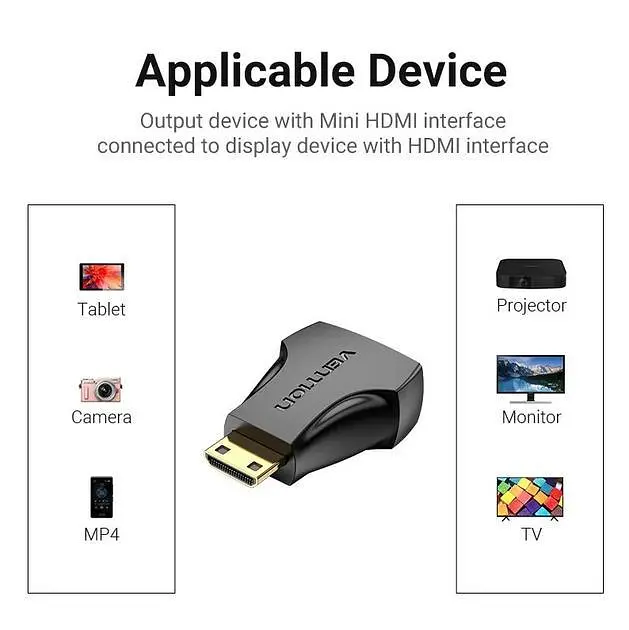 Перехідник Vention Mini HDMI to HDMI Black (AISB0) - фото 7