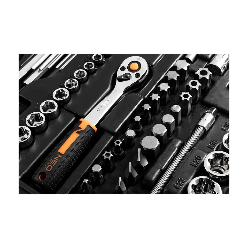 Набір інструментів Neo Tools CrV, у кейсі 1/2", 1/4", 3/8", 233 шт. (10-078) - фото 5