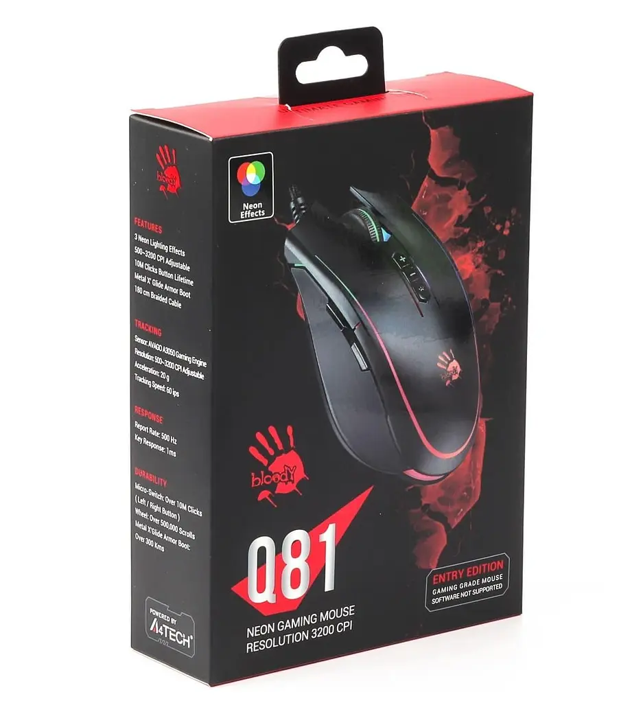 Миша Bloody A4Tech Q81 Curve USB Black (Q81 Curve) - фото 4