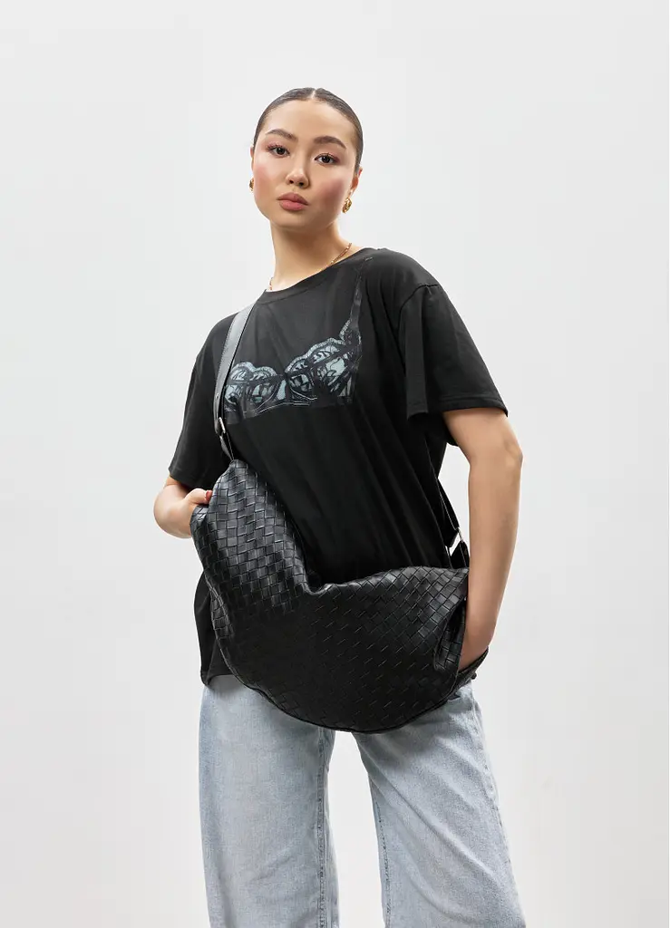 Жіноча сумка Sambag Bag-glove чорна 50 х 28 х 5 см (53400067)