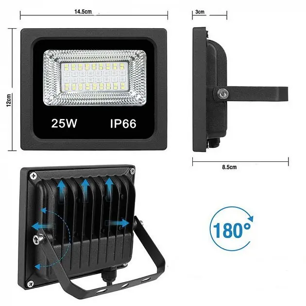 Ліхтар вуличний прожектор RGB управління через Bluetooth світильник Smart LED 7981 IP66 25 W - фото 3