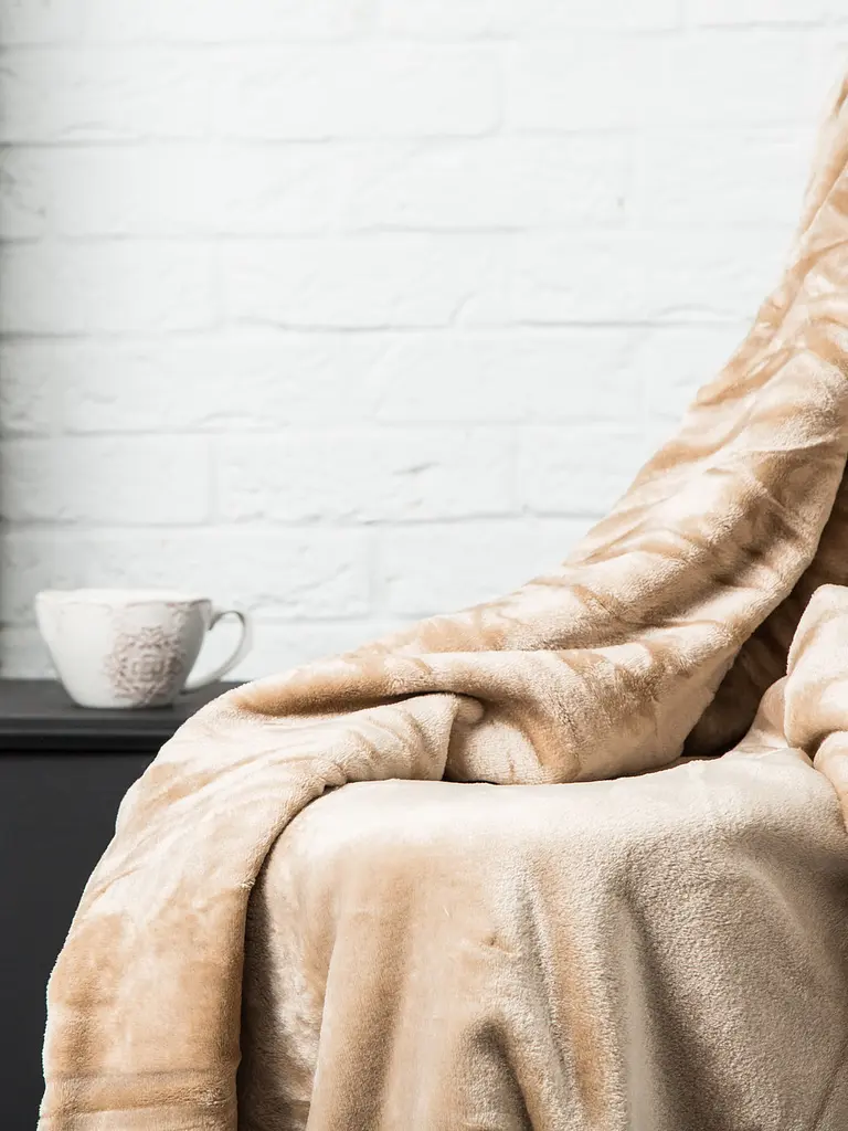 Плед Ecotton 200х220 см з мікрофібри Well Soft бежевий (Beige) (23159) - фото 2
