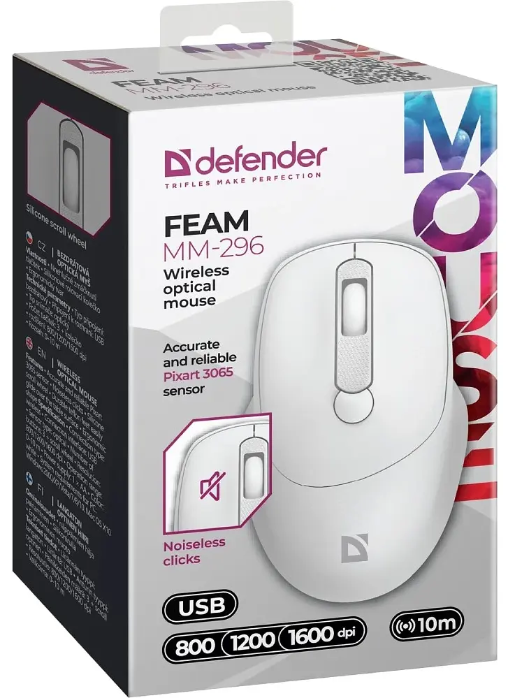 Компьютерная мышь Defender Feam MM-296 White 52297 teh0022091 - фото 2