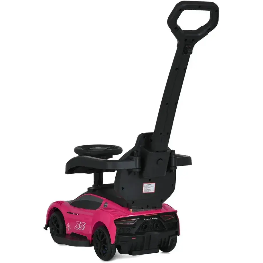 Дитяча каталка-толокар 2 в 1 Bambi M 5106-8 з батьківською ручкою рожевий - фото 4