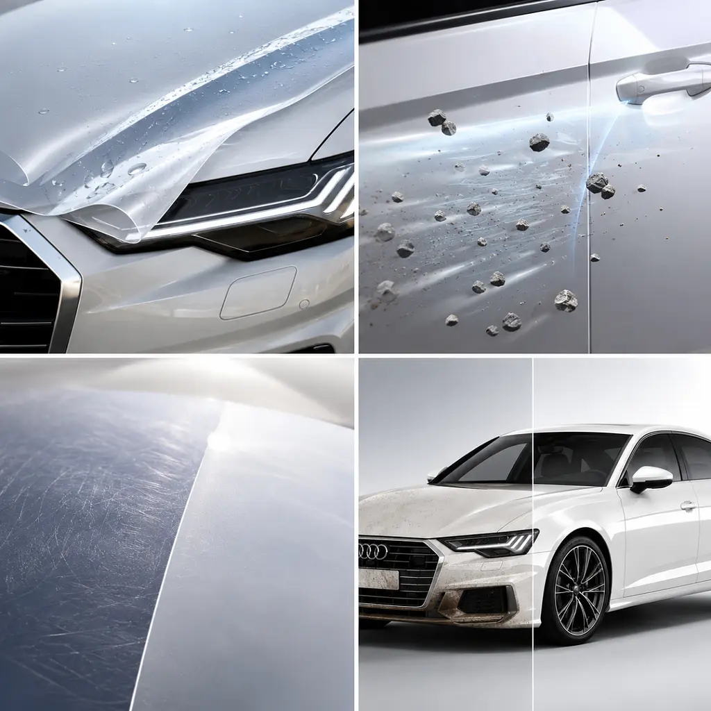 Антигравійна захисна бронеплівка за лекалами для Audi A6 C8 facelift 2023-2025 - дзеркала - фото 2
