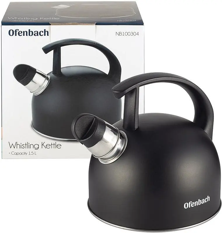 Чайник Magic Kettle зі свистком чорний матовий Ofenbach 1.5 л kuh0011112 - фото 4