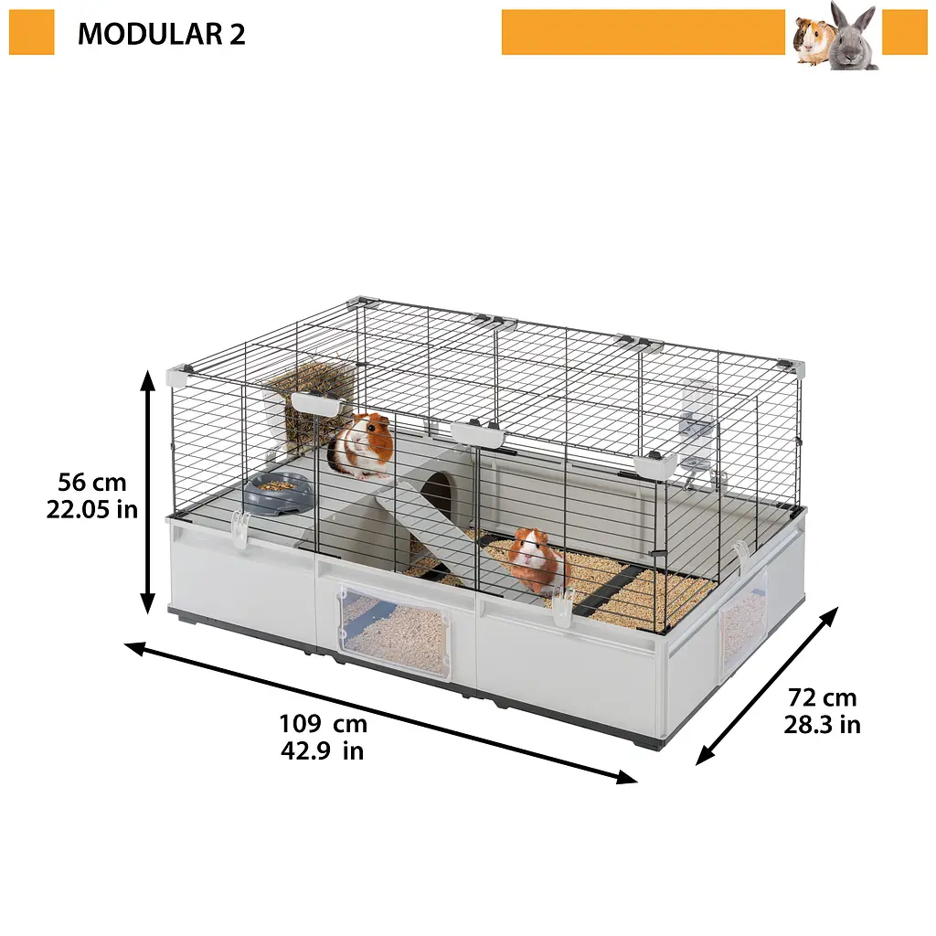 Клітка Ferplast Modular 2 для кроликів та морських свинок - фото 2