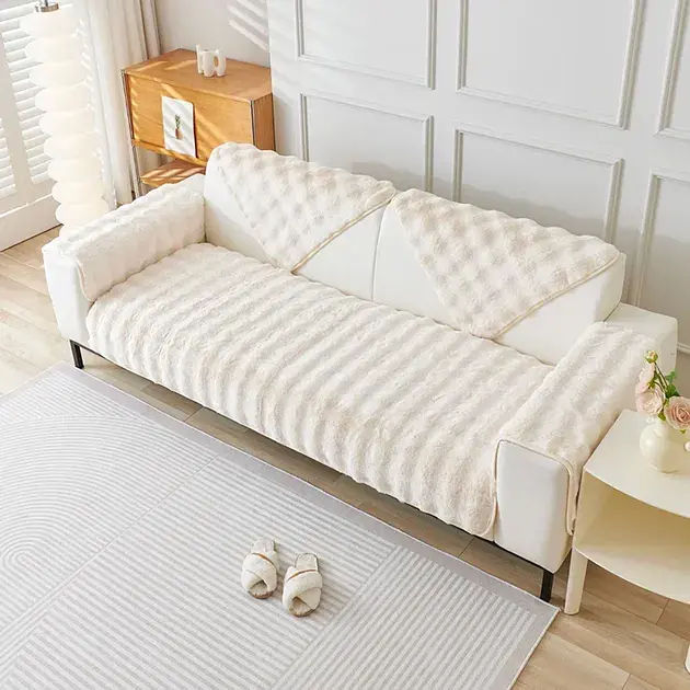 Накидка Love You для м'яких меблів 90х90 см айворі (8605) - фото 4