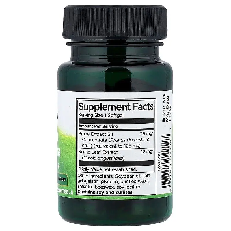 Чорнослив та сенна Prune & Senna, 60 капсул Swanson vit0004326 - фото 2