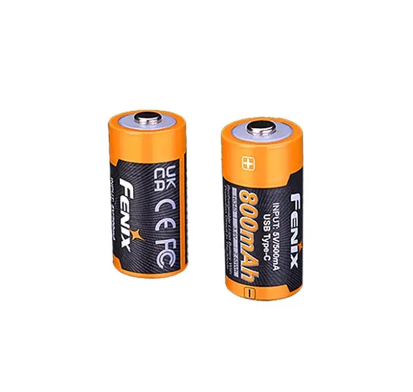 Акумулятор 16340 Fenix 800mAh Li-ion Type-C (Чорно-жовтий) - фото 4