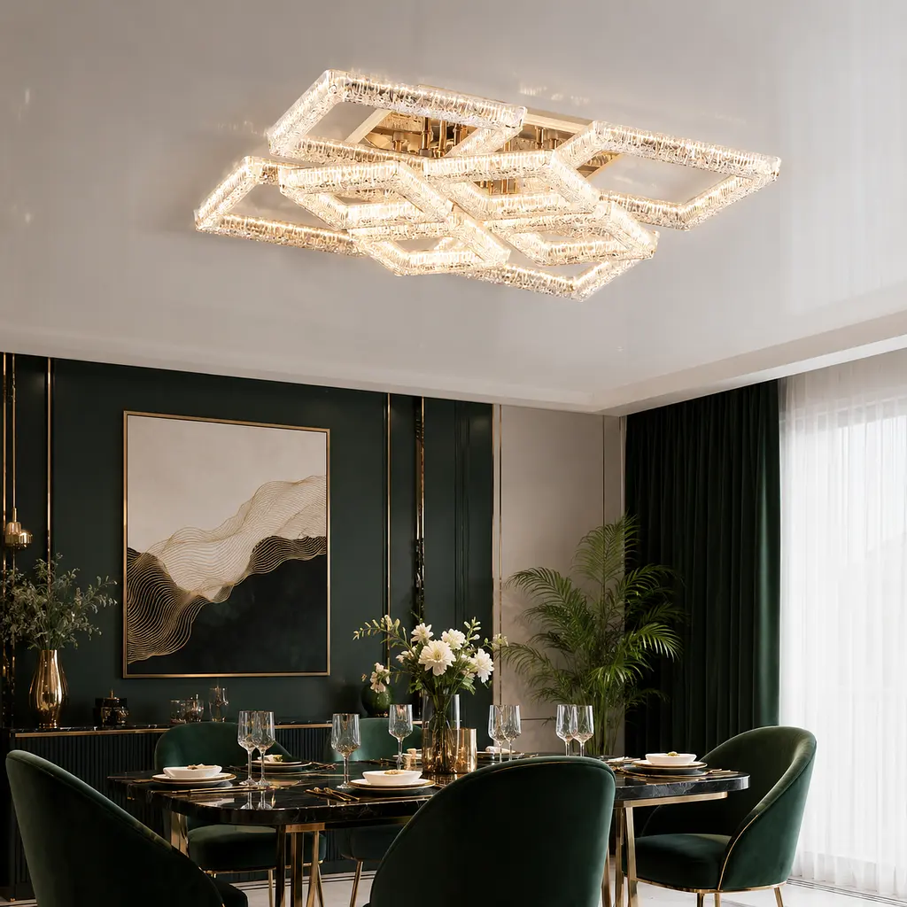 Світлодіодна люстра Splendid Ray LS/4S+4M LED (GD), золото, білий, 100 Вт, від 17-27 м²